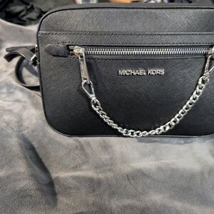 Michael Kors Black Bag with Silver Accents